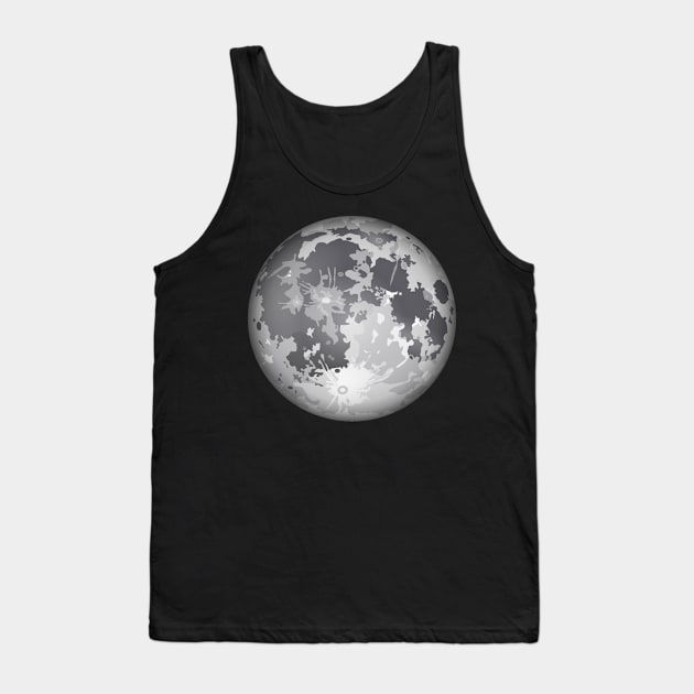 Full Moon Funky Illustration Tank Top by BarryJive